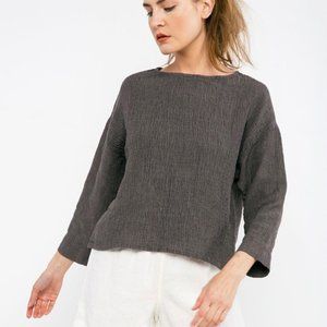 Elizabeth Suzann Lara Top in Charcoal Small (discontinued)